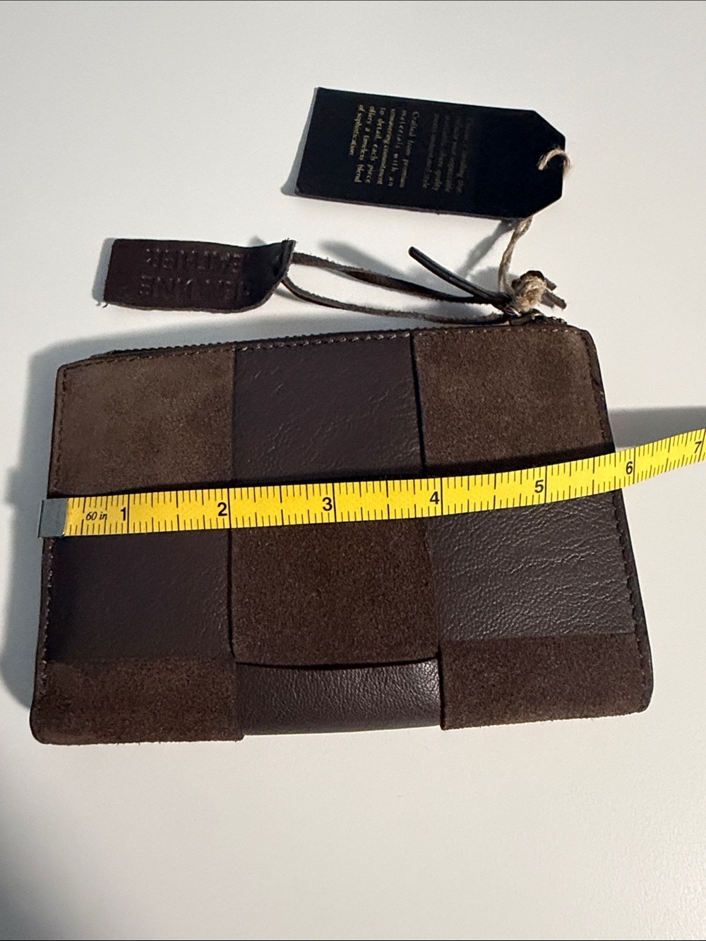 Genuine Merchandise Brown Patchwork Leather Zip Wallet - Picture 5 of 6